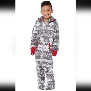 Unisex Pajamagram Mid Weight Hoodie-Footie for Kids - Nordic Fleece - Size 6